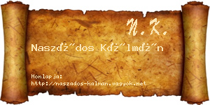 Naszádos Kálmán névjegykártya